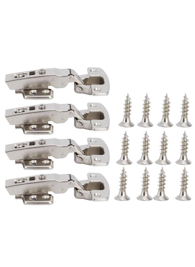 Thoraya 4Sets Hinges for Cabinet Kitchen W/Damping Buffer Door Bisagra Cold Rolled Steel HardwareStraight Arm 11.5 x 7 x 2.5cm  - Image 1