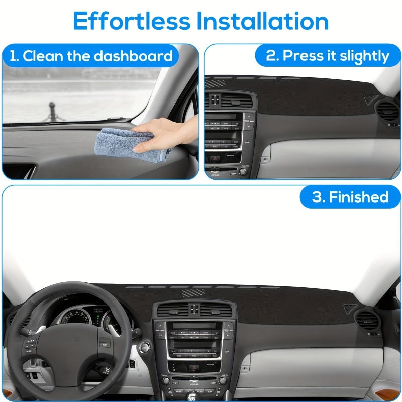 Black Non Slip Dash Pad Cover For IS250 IS350 2006 2011 Right Hand Drive - Image 4