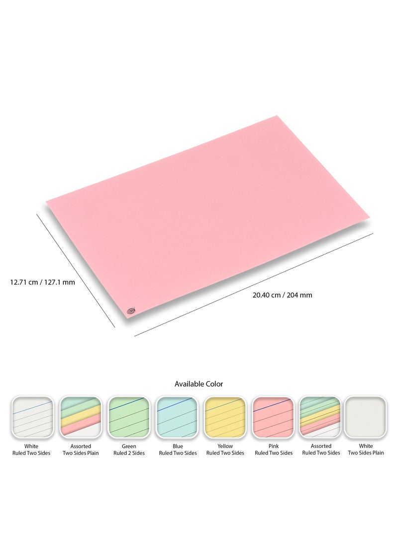 FIS® Record Cards or Index Cards, Size:8"x5" Inches (203x127mm), Two Sides Plain No Ruled, 180gsm, 100 Sheets Per Packet, 4 Assorted Colors,Packet of 3 Pieces-FSIC85-180PASST-3 - Image 4