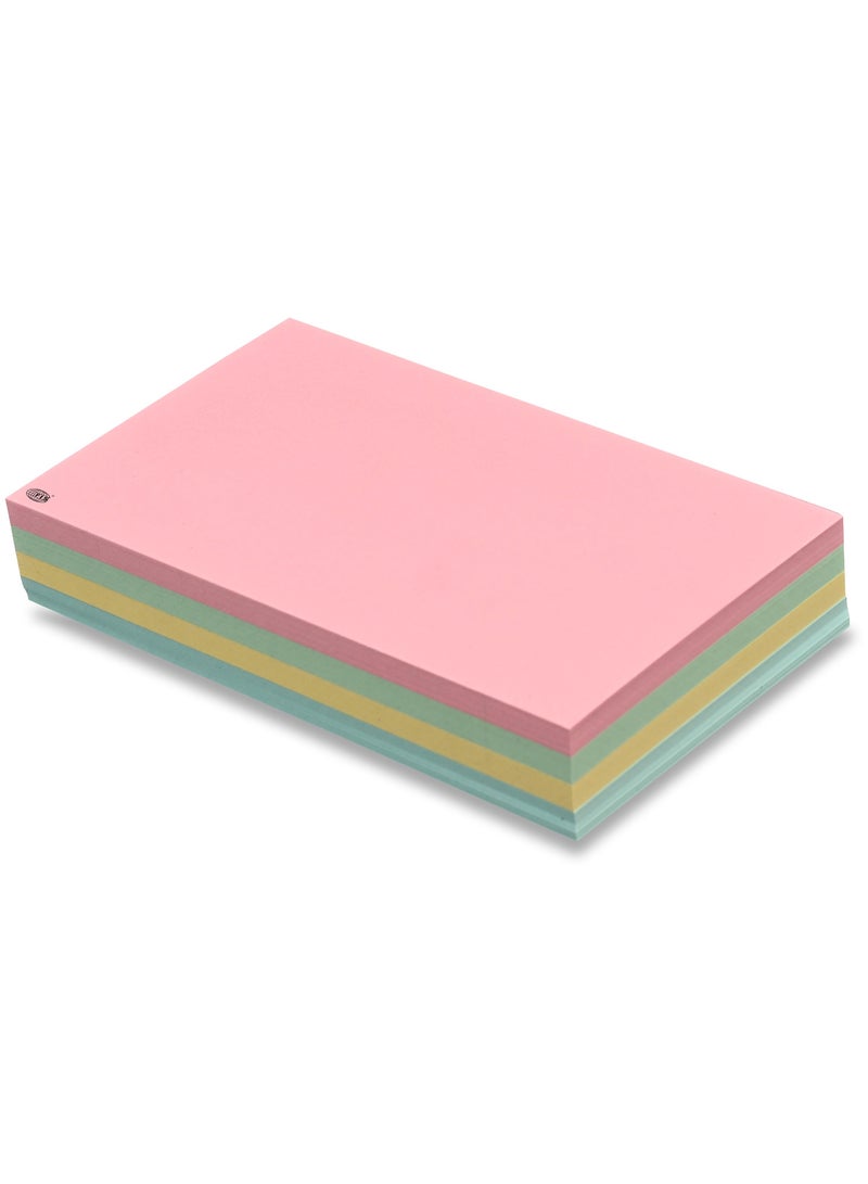 FIS® Record Cards or Index Cards, Size:8"x5" Inches (203x127mm), Two Sides Plain No Ruled, 180gsm, 100 Sheets Per Packet, 4 Assorted Colors,Packet of 3 Pieces-FSIC85-180PASST-3 - Image 2