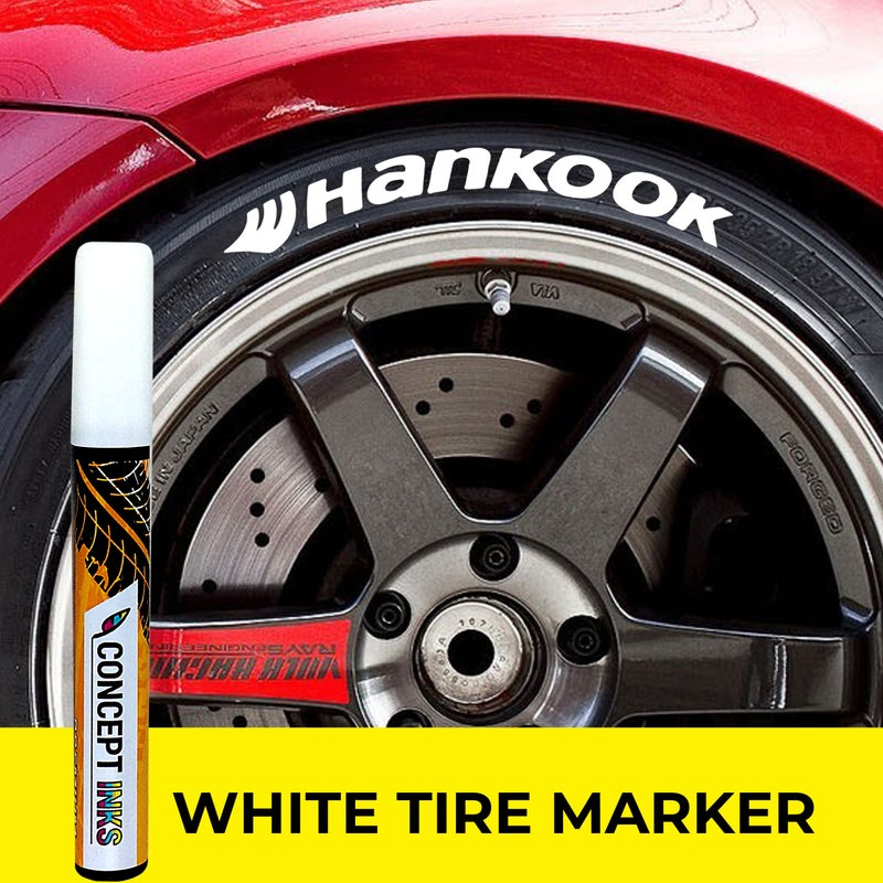 ConceptInks Premium Tire Marker Pens, White Waterproof Paint Markers For Car Tire Lettering, Made In Japan (3 Pack-White) - Image 5