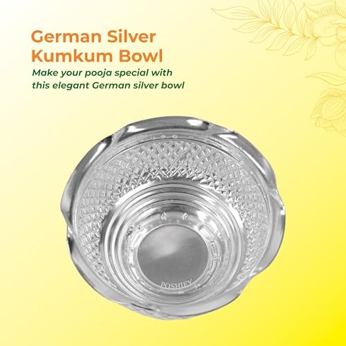 POSHIFY German Silver Kumkum Bowl, Vermilion, Pooja Rituals, Puja Room, Meditation, Yoga, Silverware, Temple Decoration, Diwali Decorations, Diwali Gift, Wedding Gift, Puja Samagri - 1211 - Image 3