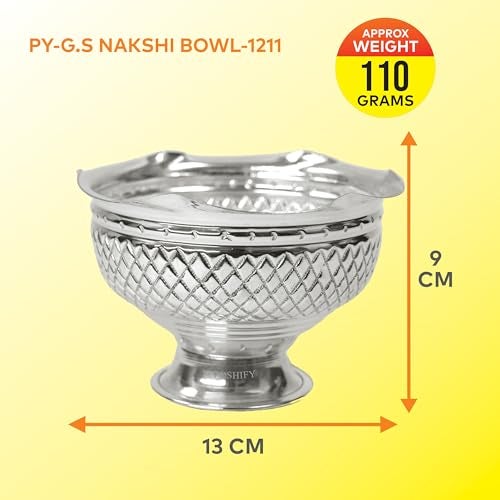 POSHIFY German Silver Kumkum Bowl, Vermilion, Pooja Rituals, Puja Room, Meditation, Yoga, Silverware, Temple Decoration, Diwali Decorations, Diwali Gift, Wedding Gift, Puja Samagri - 1211 - Image 2