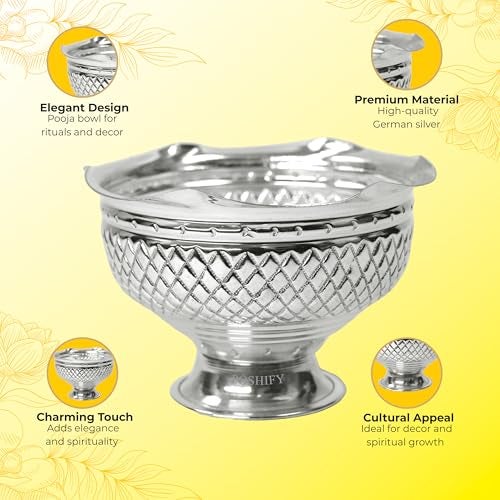 POSHIFY German Silver Kumkum Bowl, Vermilion, Pooja Rituals, Puja Room, Meditation, Yoga, Silverware, Temple Decoration, Diwali Decorations, Diwali Gift, Wedding Gift, Puja Samagri - 1211 - Image 4