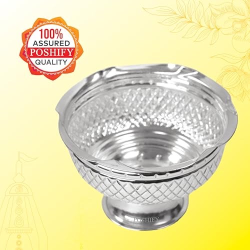 POSHIFY German Silver Kumkum Bowl, Vermilion, Pooja Rituals, Puja Room, Meditation, Yoga, Silverware, Temple Decoration, Diwali Decorations, Diwali Gift, Wedding Gift, Puja Samagri - 1211 - Image 5