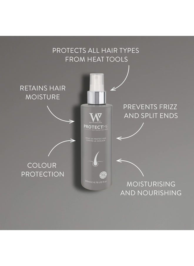 Watermans - Protect Me Thermal Protection Spray, Iron Straight Heat Spray that helps Resist Heat Damage to Hair & Tame Frizz, Pre-Iron Spray Leave-In 6.67 Oz - Image 1