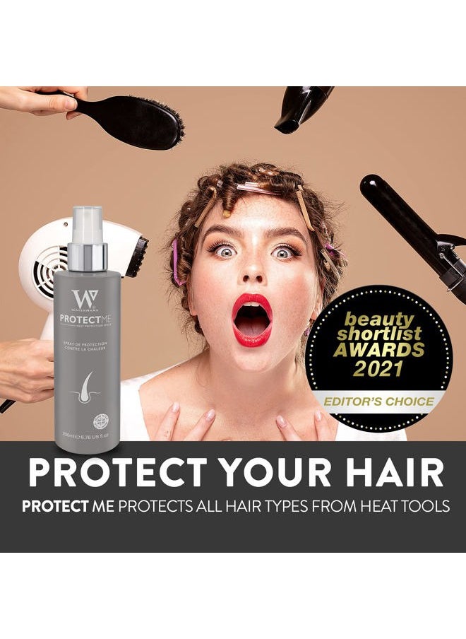 Watermans - Protect Me Thermal Protection Spray, Iron Straight Heat Spray that helps Resist Heat Damage to Hair & Tame Frizz, Pre-Iron Spray Leave-In 6.67 Oz - Image 1