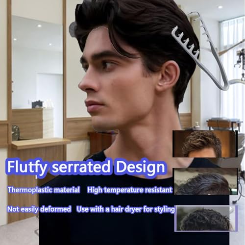 piercing Texture Comb, Hair Comb For Men, Styling Comb Curly Hair Brush 10.5x22.5 cm ABS Volumizing Detangling Travel Blow-Dry Tool - Image 4