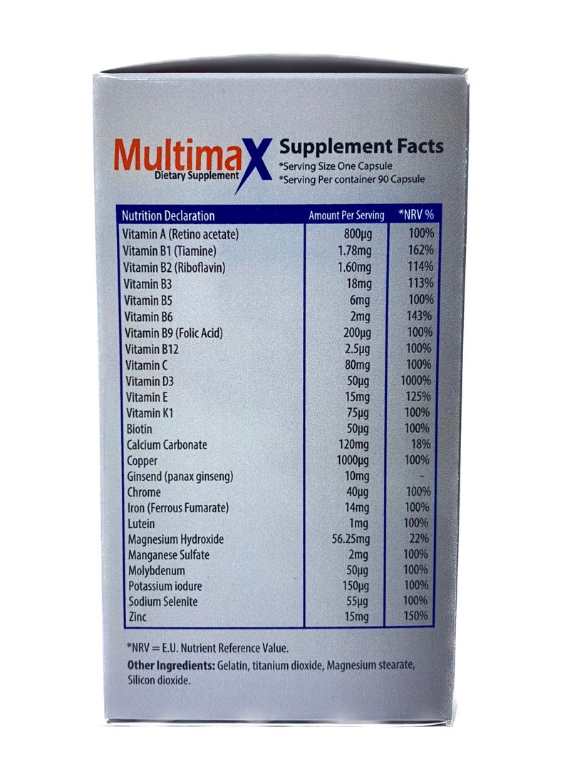 Wellbiotic - Multimax Advanced Multivitamin and Mineral Complex with Antioxidant Capsules 90s - Image 1