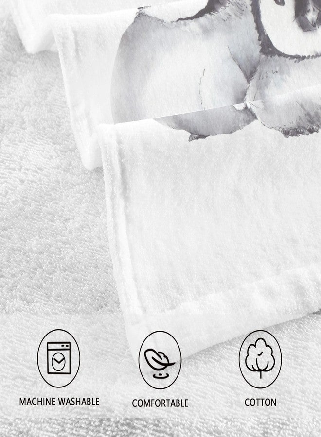 susiyo 2 Pcs Towels Winter Cute Baby Penguins Fingertip Towels Hand Towels Cotton Face Towel - 16x28inch - Image 4