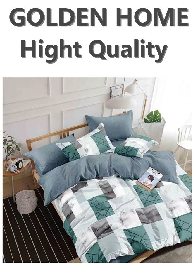 GOLDEN HOME طقم غطاء لحاف ملكي من جولدن هوم: 1 غطاء لحاف + 4 أغطية وسائد + 1 ملاءة مشدودة