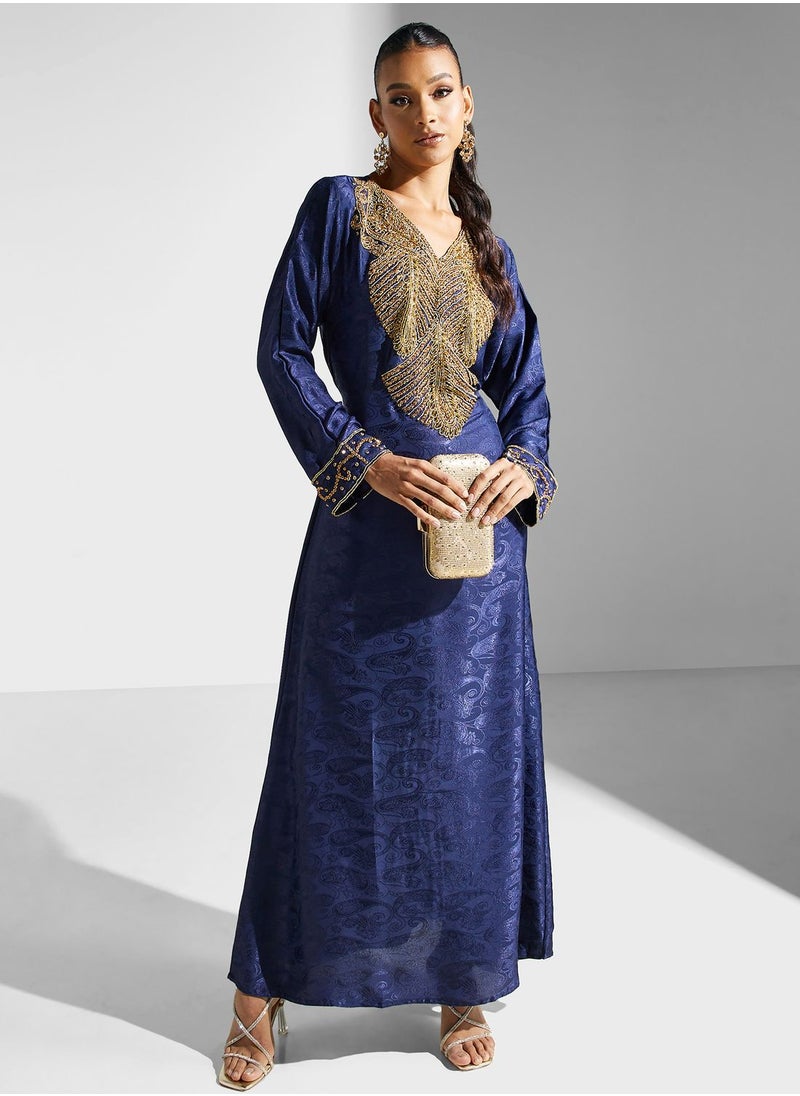 ARABIAN CLOSET - Embellished Embroidered Jalabiya - Image 1