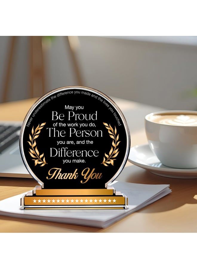 Yigaue Thank You Gifts for Coworkers, Appreciation Gift Leaving Retirement Gifts for Coworkers Colleagues Employees Boss Leader, May You Be Proud of the Work You Do Clear Desk Decorative Sign Office Decor - Image 4