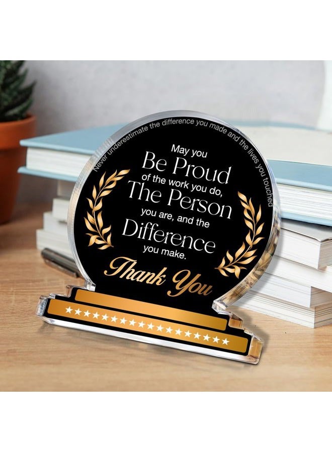 Yigaue Thank You Gifts for Coworkers, Appreciation Gift Leaving Retirement Gifts for Coworkers Colleagues Employees Boss Leader, May You Be Proud of the Work You Do Clear Desk Decorative Sign Office Decor - Image 5
