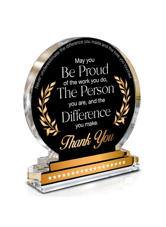Yigaue Thank You Gifts for Coworkers, Appreciation Gift Leaving Retirement Gifts for Coworkers Colleagues Employees Boss Leader, May You Be Proud of the Work You Do Clear Desk Decorative Sign Office Decor - Image 1