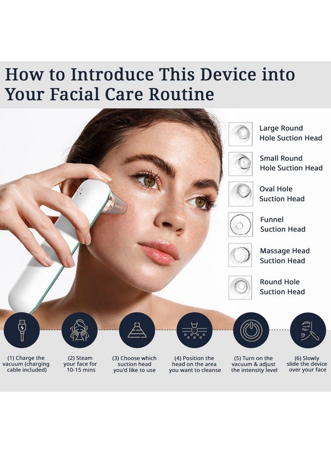 EverSpoiled! Blackhead Remover Vacuum W Ion Nutrient Infusion Firming Lifting & Led Display Gentle Pore Vacuum Blackhead Remover Tool Face Vacuum Pore Cleanser W 6 Probes & 3 Adjustable Face Suction  - Image 4