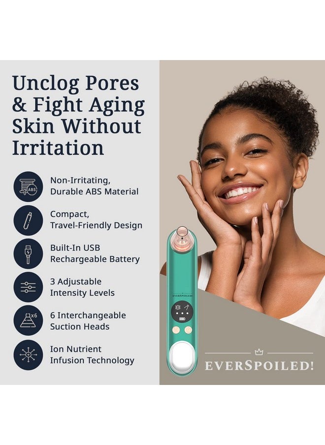 EverSpoiled! Blackhead Remover Vacuum W Ion Nutrient Infusion Firming Lifting & Led Display Gentle Pore Vacuum Blackhead Remover Tool Face Vacuum Pore Cleanser W 6 Probes & 3 Adjustable Face Suction  - Image 2