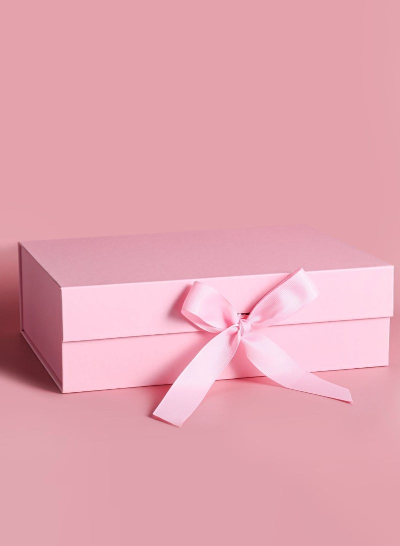 كيلا 26 * 19 * 8 سم صندوق هدايا وردي اللون مع شريط لعيد الأم، أعياد الميلاد، الحفلات - Image 1