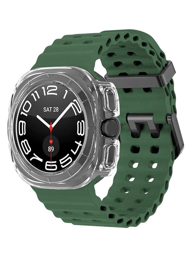 CATANES (for Samsung Galaxy Watch 7 Ultra 47mm) 2 Packs Silicone Band and Case, Soft Ocean Silicone Sport Strap Replacement Accessory  - Image 3