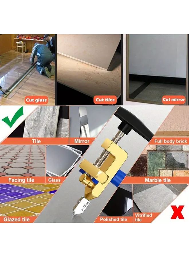 Golden 2 In 1 Portable Glass Tile Cutter With Replacement Blades For Precise Cutting - Image 5