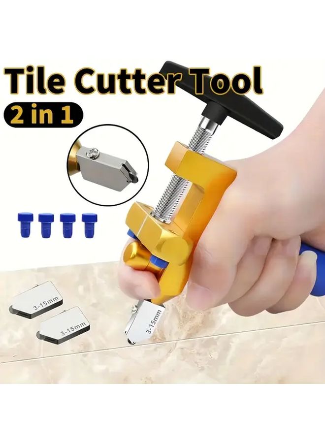Golden 2 In 1 Portable Glass Tile Cutter With Replacement Blades For Precise Cutting - Image 2