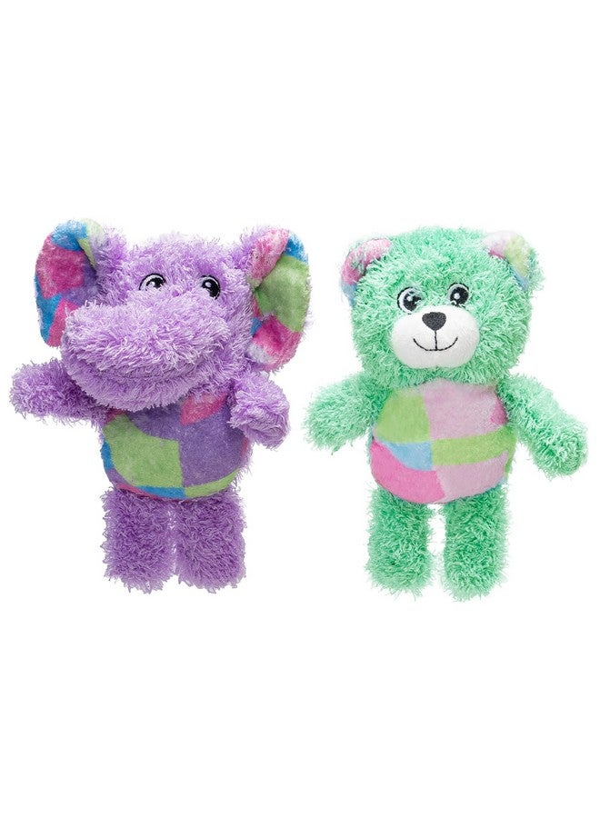 Pet Factory Logical Pet Patchwork Squeaky Plush Dog Toy, Randomly Selected - Bear OR Elephant, One Size - Image 1