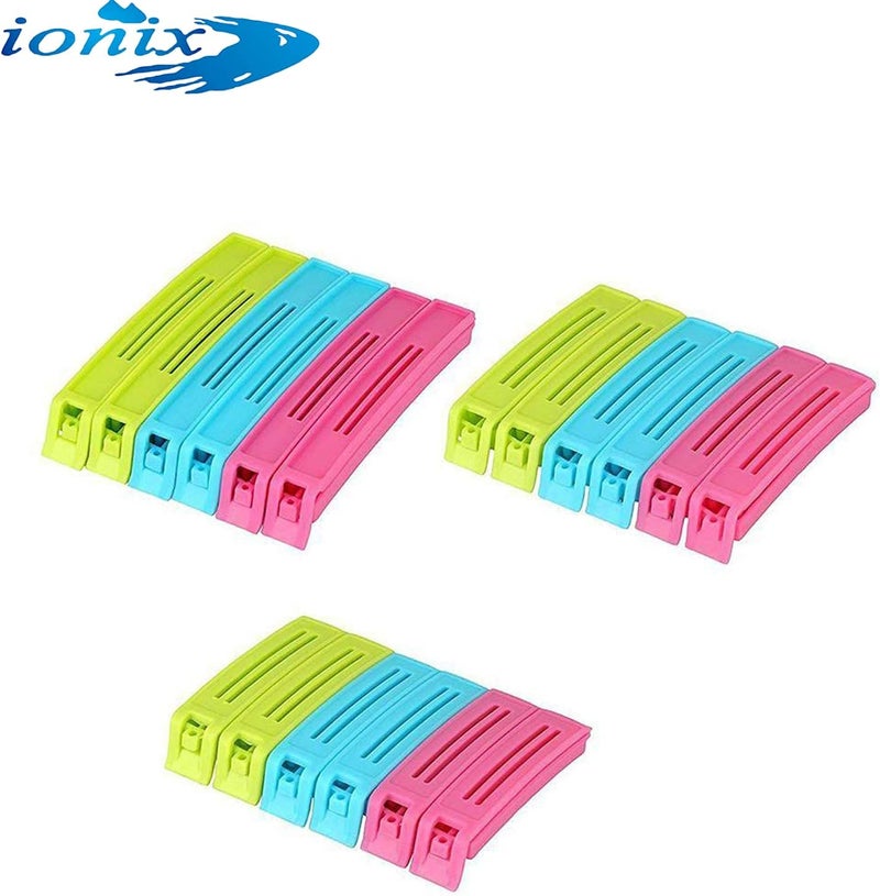 IONIX 18 Pcs-3 Different Size Plastic Food Snack Bag Pouch Clip Sealer Large, Medium, Small Plastic Snack Seal Sealing Bag Clips Vacuum Sealer, for Packet Sealing, Air Tight Clips for Packets - Image 3
