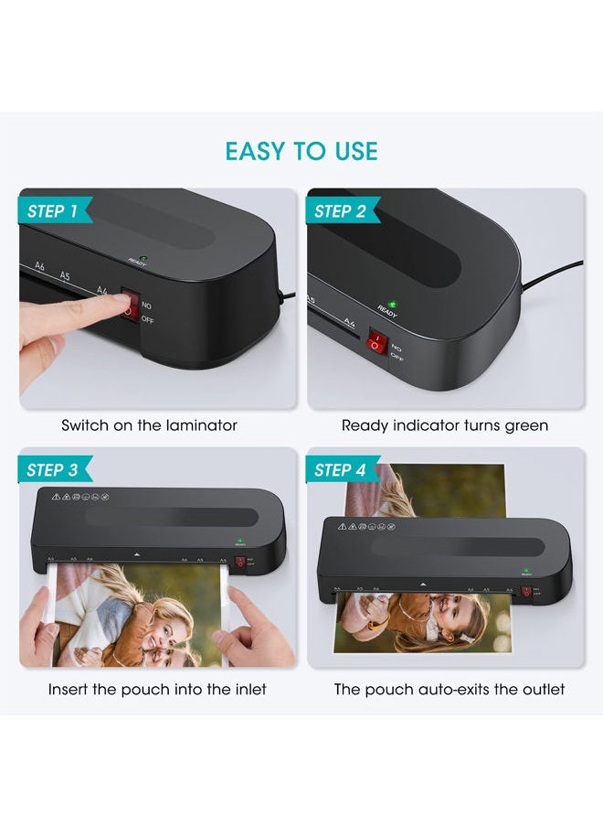 FN - Laminator Machine for A4/A5/A6,Cold and Thermal Laminator Kit with 15 Laminating Pouches,Hole Punch,Paper Cutter and Corner Rounder - Image 1