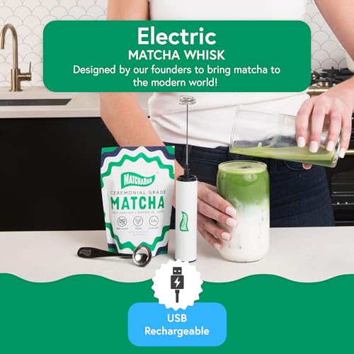 MatchaBar Electric Milk Frother Hand Blender - Stainless Steel Electric Matcha Whisk, Handheld Drink Mixer for Coffee, Greens & Protein - Easy to Clean USB Rechargeable, Dual Speed Immersion Blender - Image 2