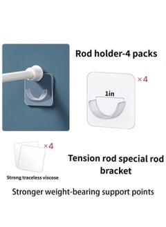 Oasisgalore 4 Pcs Transparent Adhesive Shower Curtain Rod Holder(Not Included Rod)  - Image 2