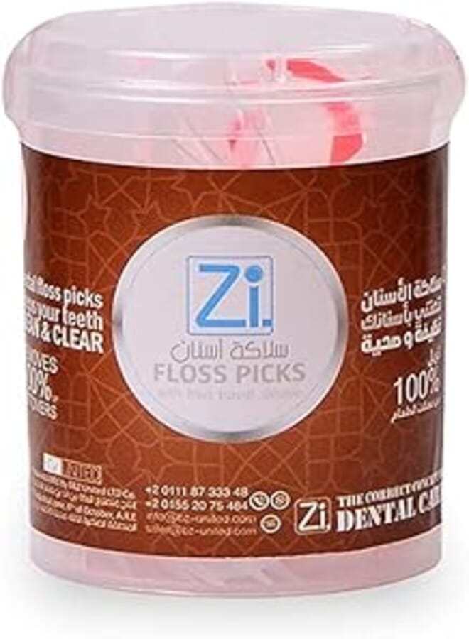 Zi dental floss picks - Cylindrical box 80 picks