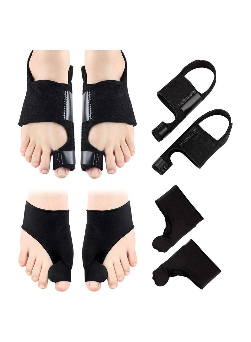 4-Piece Bunion Splints Big Toe Straightener Bunion Corrector and Bunion Relief Protector Sleeves Kit - Image 1