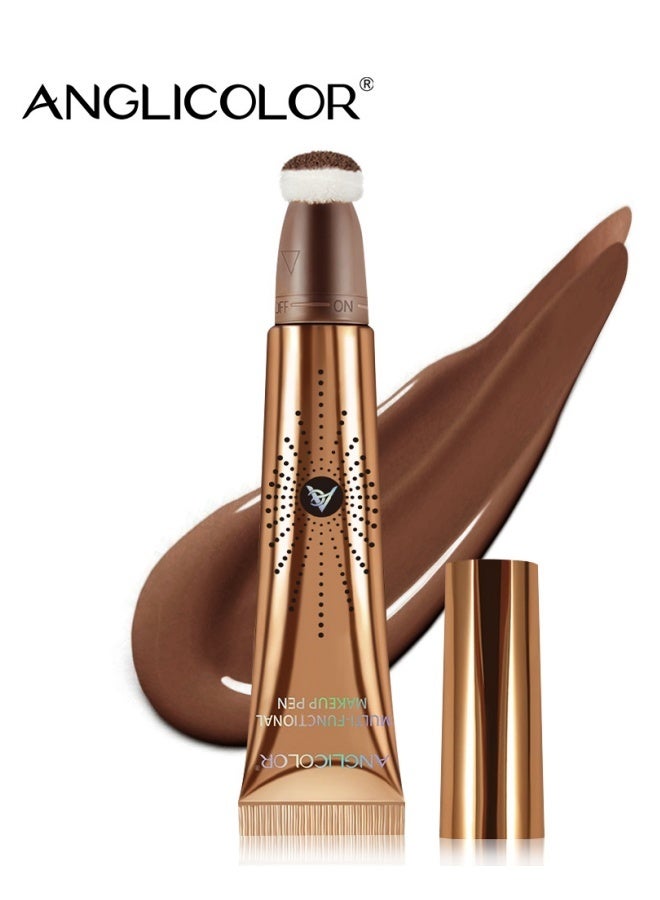 Anglicolor Highlighting and Contouring Stick, Dewy Liquid Blush, Under-Eye Brightening and Contouring Pen with Cushion Applicator, Long-Lasting Makeup (#03 Light-Medium) - Image 1