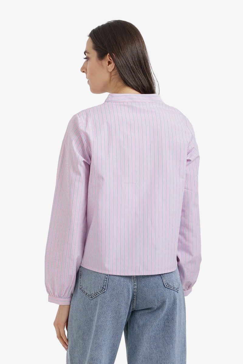 Carina Striped Tie-Front Shirt - Image 4