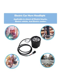 Excefore Electric Scooter Headlight, 2-in-1 Ebike Front Light with Horn,10 Inch Universal 12 to 72V , Easy to Install and Remove, Bicycle Headlight for Cycling Accessories  - Image 5