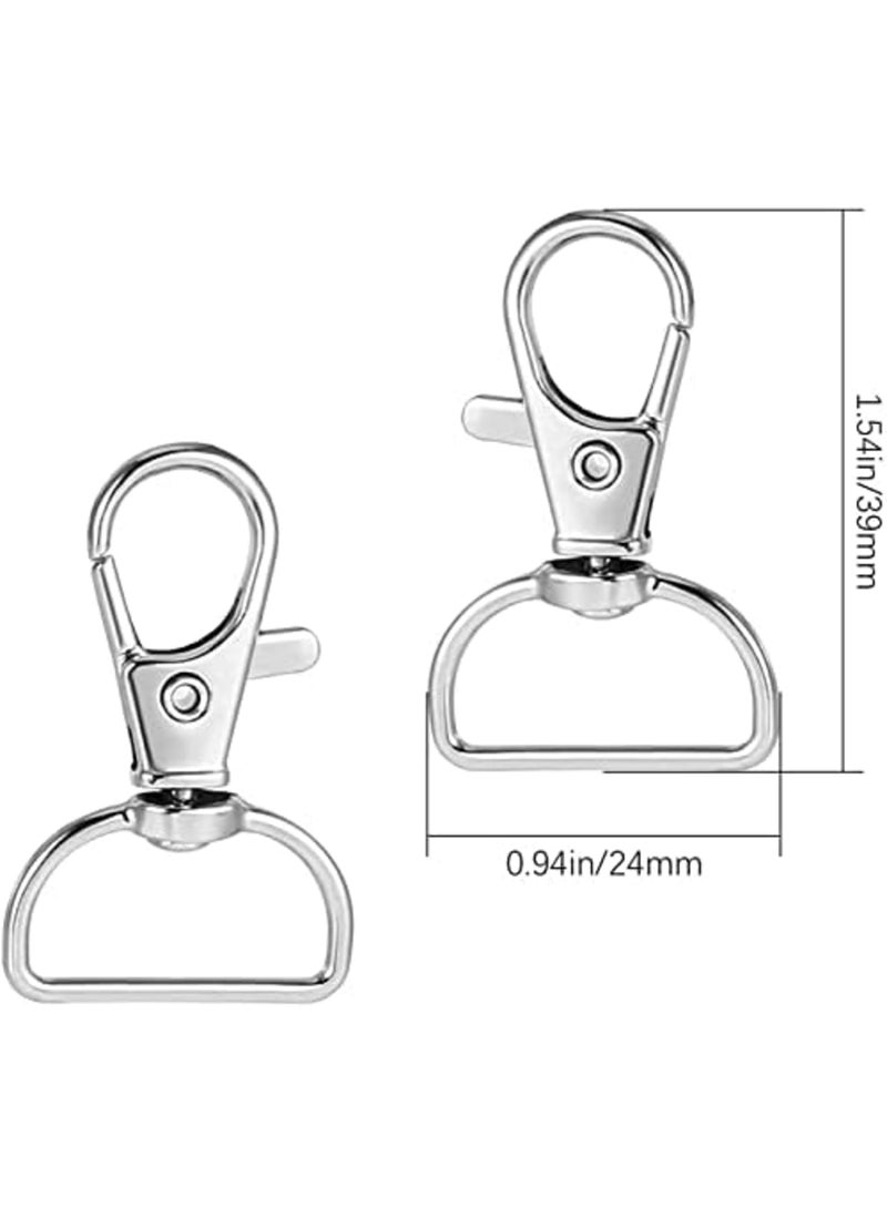 Luckam 20 Pack Swivel Keyrings Clasps with D Ring, DIY Handmade Jewelry Accessories,for Lanyard Key Rings Crafting,Making Lanyard Pet Leashes Ropes,Lobster Clasps Trigger Snap Hooks - Image 2