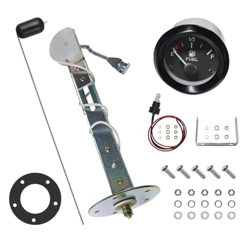 ZNDAW 2 52mm Fuel Level Gauge 12V Fuel Tank Meter wFuel Level Sensor E12F Pointer Universal Gauge Float Gas Tank Sending Unit for Boat Truck RV Motorcycle Car Accessories - Image 1