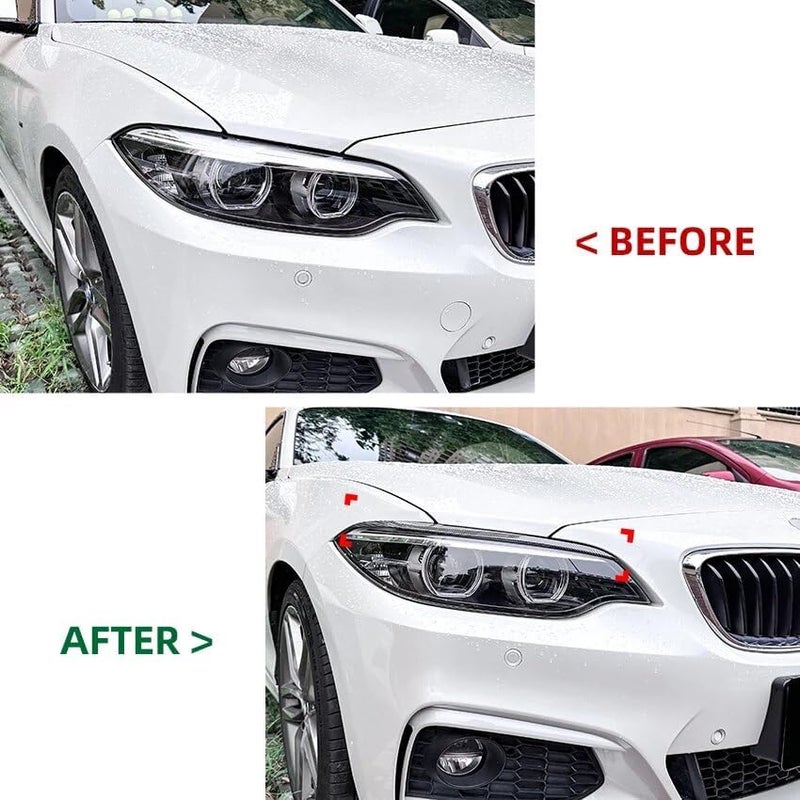 QASULER Car Headlight Eyebrow Eyelids Trim for BMW - Image 4