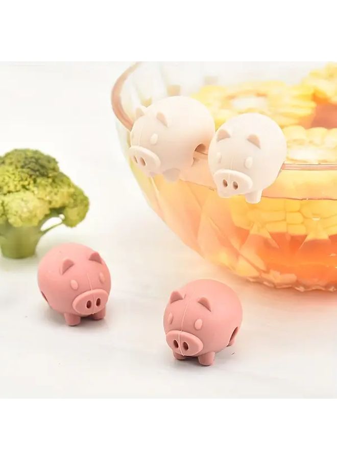 Pink And White Pig Silicone Pot Lid Holder Anti Spill Kitchen Accessory Heat Resistant - Image 5
