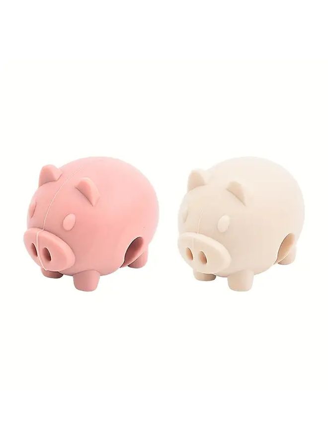 Pink And White Pig Silicone Pot Lid Holder Anti Spill Kitchen Accessory Heat Resistant - Image 1