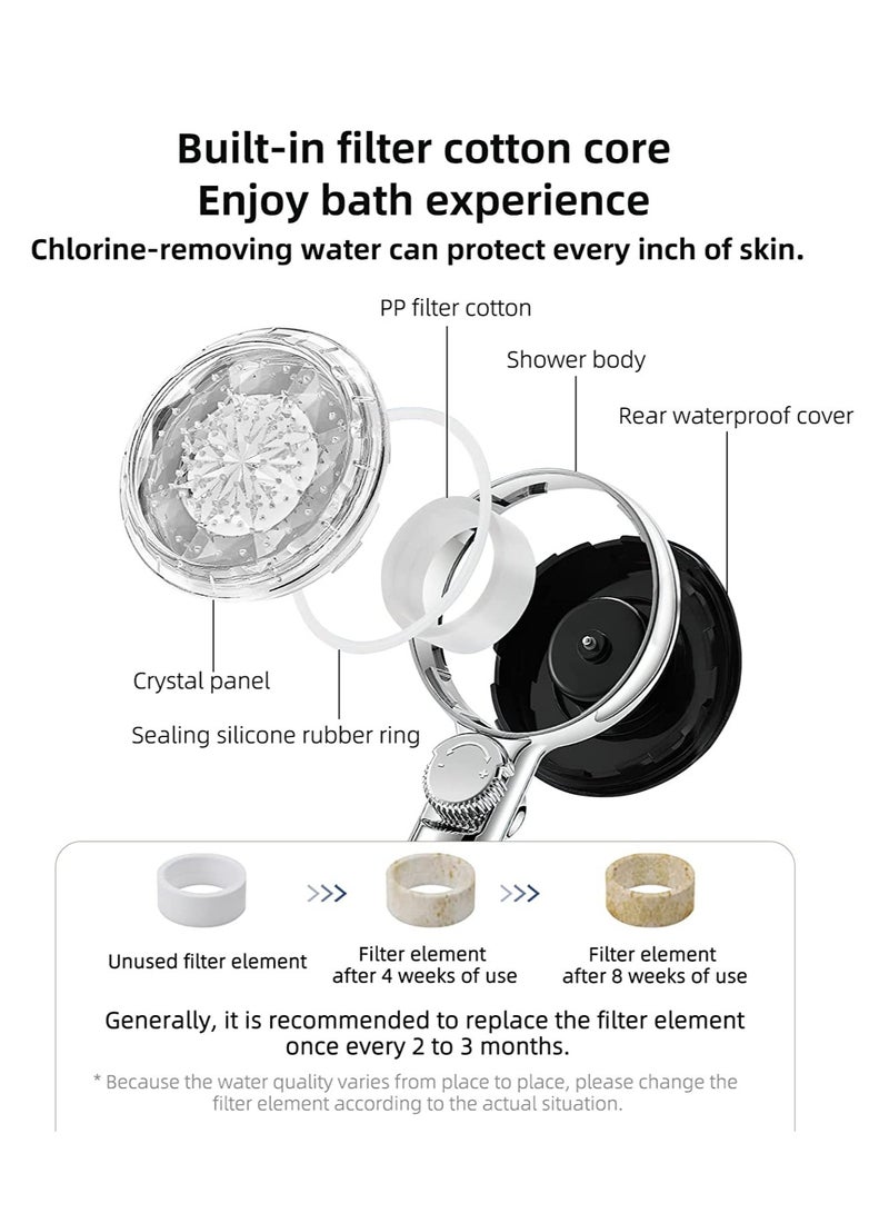 SYOSI High Pressure Handheld Shower Head with LED intelligent temperature control, Universal supercharged shower, independent on-off switch, 1.5m Silver Shower Tube and Holder - Image 3