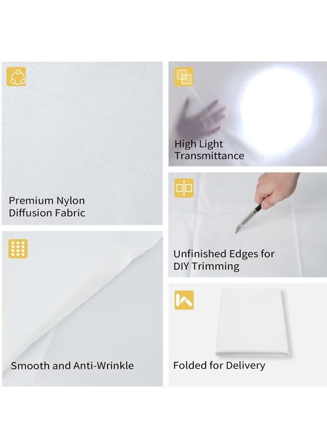 Selens 1 Yard x 67 Inch / 1M x 1.7M Diffusion Fabric, Nylon Silk White Seamless Light Modifier for Photography Lighting, Softbox and Light Tents - Image 2