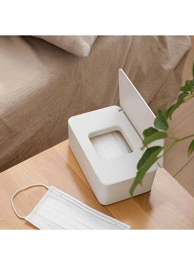 White Plastic Storage Box For Tissues Masks Wet Wipes Kitchen Bathroom Office - Image 5