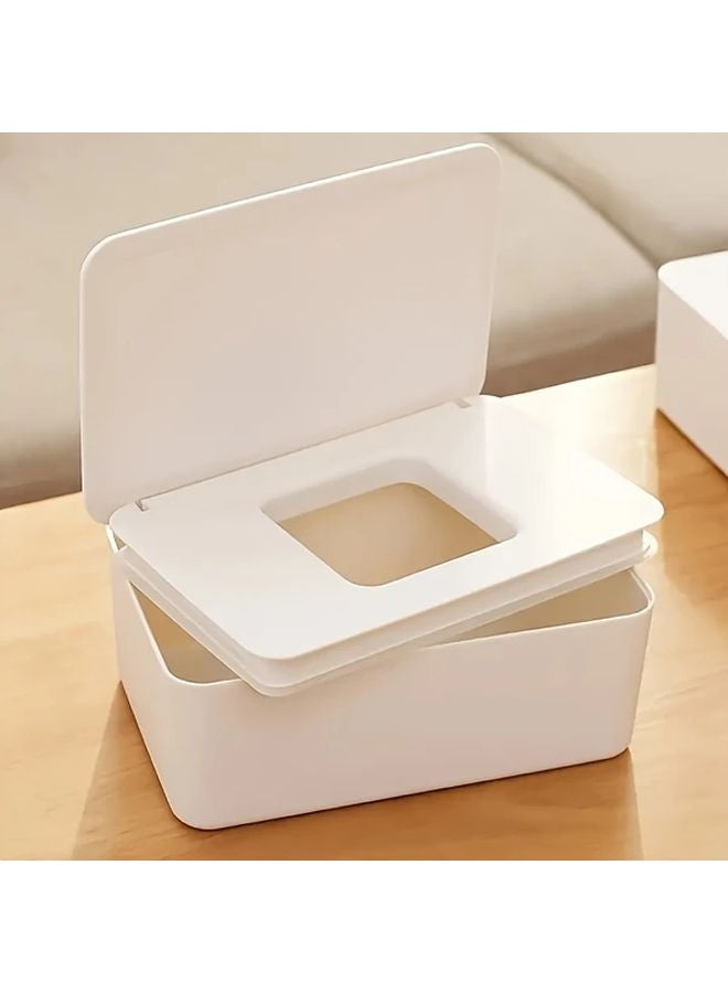 White Plastic Storage Box For Tissues Masks Wet Wipes Kitchen Bathroom Office - Image 3