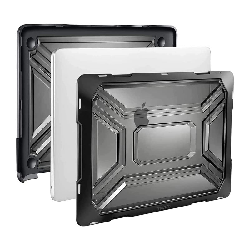 MOSISO Compatible with MacBook Pro 13 inch Case M2 2025 2024 2023 2022 2021 2020 A2338 M1 A2289 A2251 with Touch Bar, Heavy Duty Plastic Hard Shell Case with TPU Bumper&Keyboard Cover, Black - Image 4