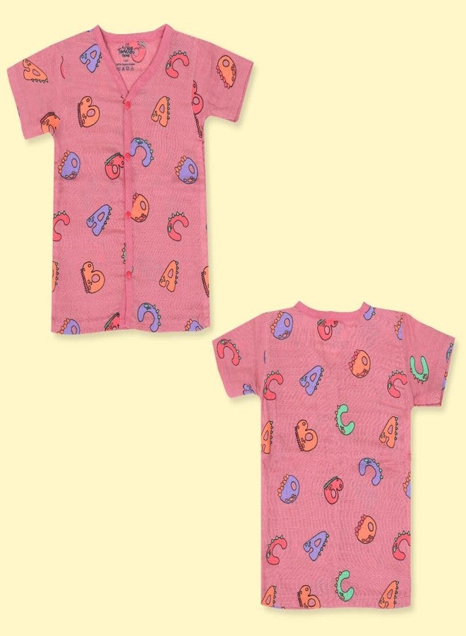 A toddler thing 100% Organic Half Sleeve Sleepsuits | Pajama Sets for Boys and Girls | Kids Nightwear | Alpha Bear | Pack of 2 | 3-6 Months - Image 3