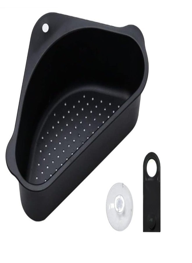 JRM Multifunctional Plastic Drain Shelf Sink Storage Rack for Kitchen, Bathroom, Soap Box Organizer (Black, 1pc) - Image 1