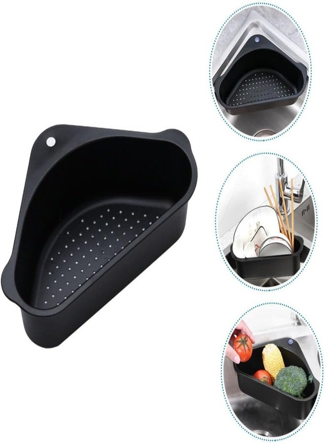 JRM Multifunctional Plastic Drain Shelf Sink Storage Rack for Kitchen, Bathroom, Soap Box Organizer (Black, 1pc) - Image 4