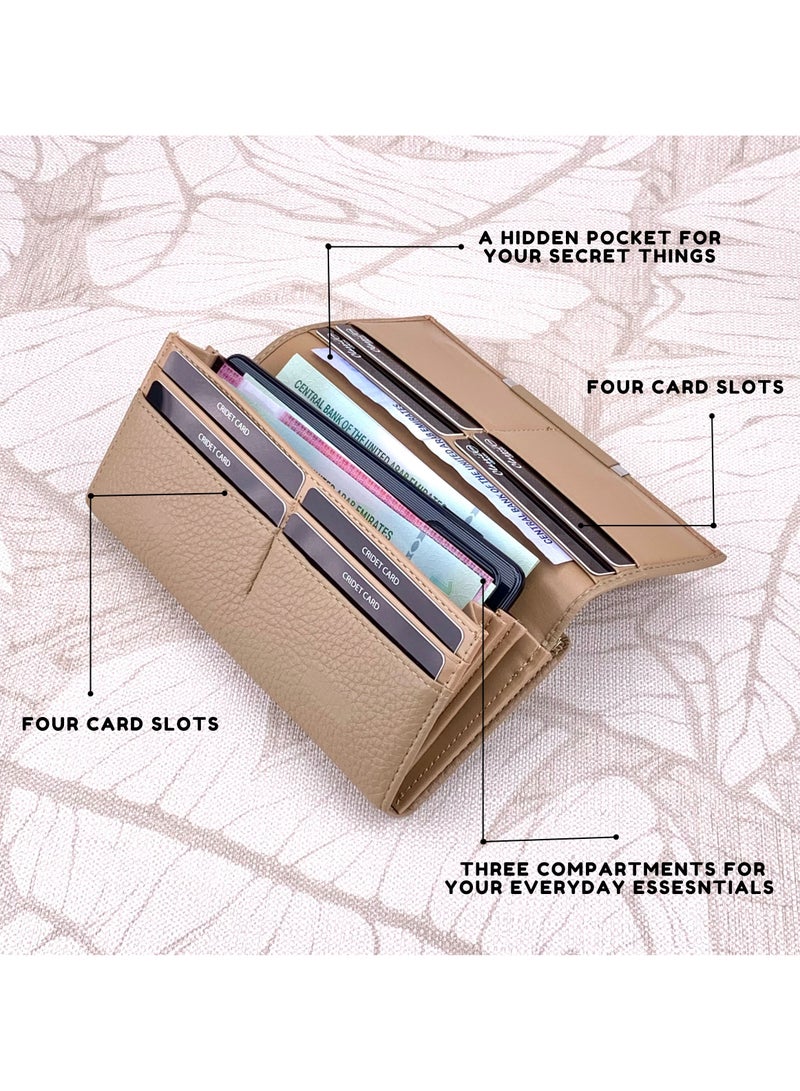 Classic Milano Premium Faux Leather Long Wallet for Women with Magnetic Closure | Ladies Wallet Card Holder Purse | Slim Women's Wallet for Daily Use, Travel, and Gifting - Image 2