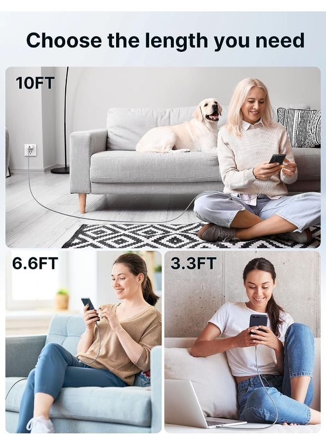 جيسوس كابل شاحن JSAUX 100 واط USB C إلى USB C [عبوتان بطول 6.6 قدم]، كابل شحن سريع من النوع C متوافق مع MacBook Pro وiPad Pro Air وiPhone 15/15 Plus/15 Pro Max وGalaxy S23+/S23 Ultra، Pixel-Grey - Image 5